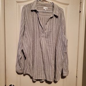 Pullover Striped Tunic Blouse